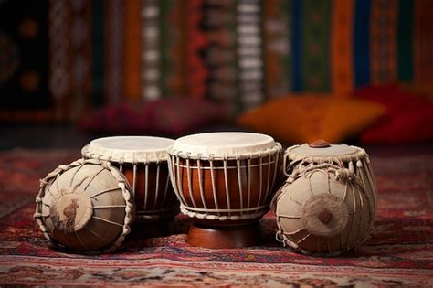 Premium AI Image | Indian Tabla Drums in a Traditional Setting