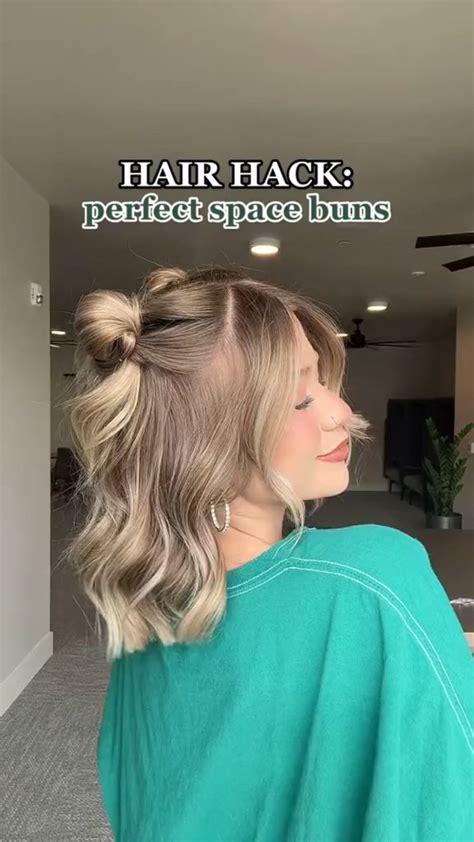 Perfect Space Buns Short Hair Tutorial Short Hair Styles Easy