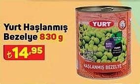 Yurt Haşlanmış Bezelye 830 g İndirimde Market