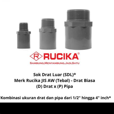 Jual Sok Drat Luar SDL VALVE SOCKET PVC Rucika 1 2 Inch Jakarta