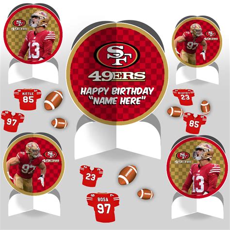 San Francisco 49ers Sports Party Table Decorating Kit – Sports Invites