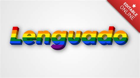 Lenguado 3D Gay Pride LGBT Generador De Efectos De Texto