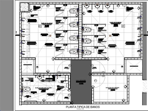 Plano De Bano Pdf En AutoCAD Librería CAD