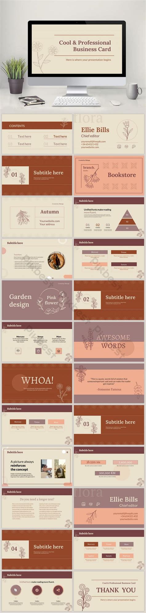 Cool & Professional Business Card Presentation White PowerPoint | PPTX ...