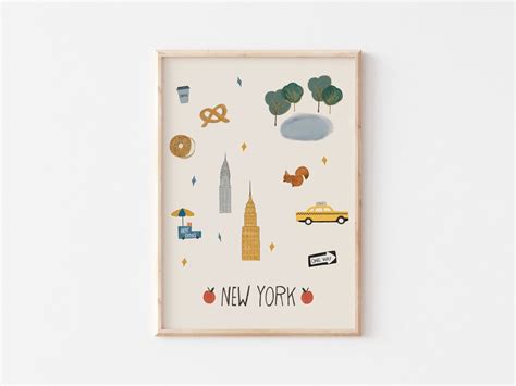 New York Poster Printable, New York City Illustration, NYC Printable ...