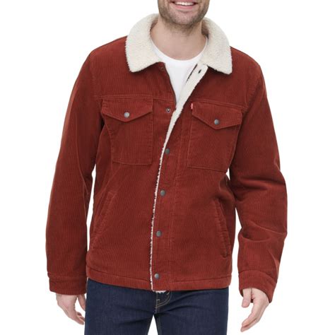 Levis Mens Sherpa Lined Corduroy Trucker Jacket