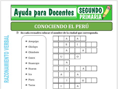 Razonamiento Verbal Para Segundo De Primaria Ayuda Para Docentes