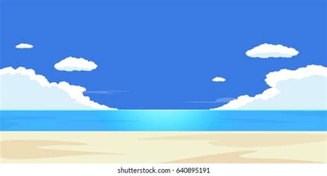 Pixel Background Summer Vacationsummer Beach Game Stock Vector Royalty