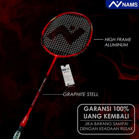 Jual NAMS RAKET BADMINTON 21 24 LBS RED SENYAWA SUDAH TERMASUK