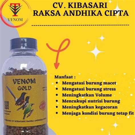 Jual Venom Gold Cv Kibasari Pur Burung Kicau Voer Penom Kibas Sari