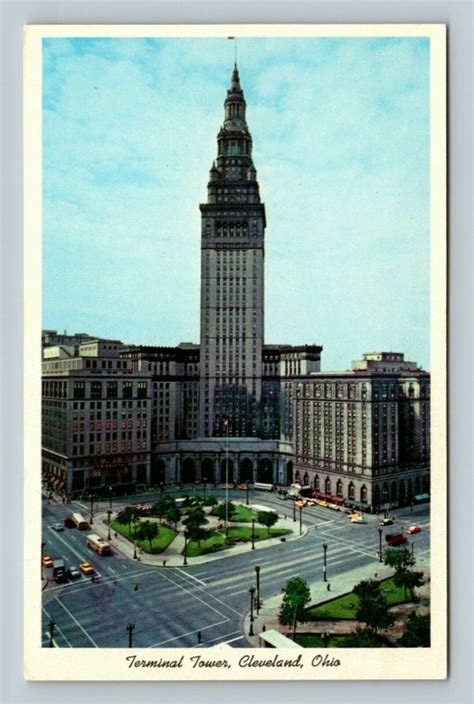 Bird S Eye View Terminal Tower Public Square Cleveland Ohio Vintage