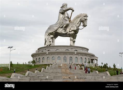 The Genghis Khan Equestrian Statue, part of the Genghis Khan Statue Complex, 54 km east of ...