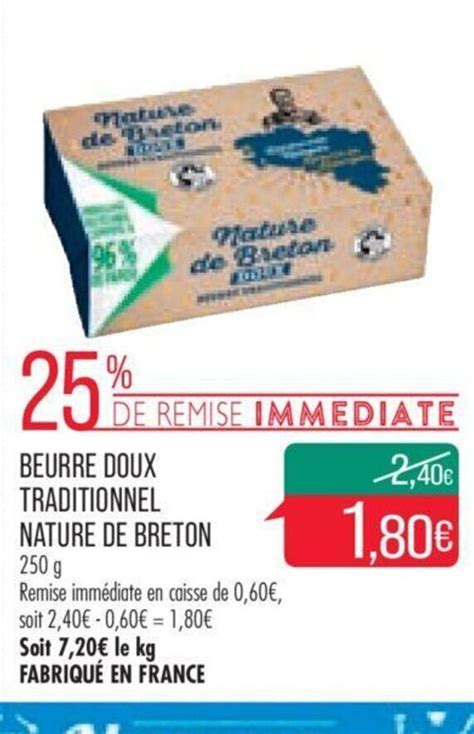 Promo Beurre Doux Traditionnel Nature De Breton Chez Match