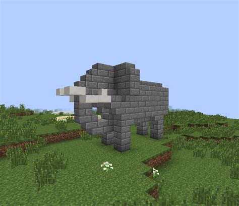 Elephants Mammoth And Rhino Statue Minecraft Map