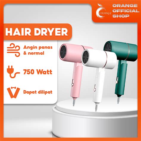 Jual Orange Hair Dryer Pengering Rambut Mini Rambut Ion Negatif