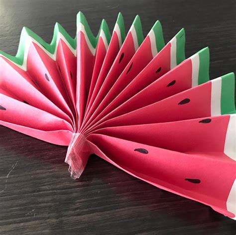 Paper Fan Craft For Kids Lets Make Watermelon Paper Fans Les Petits ...