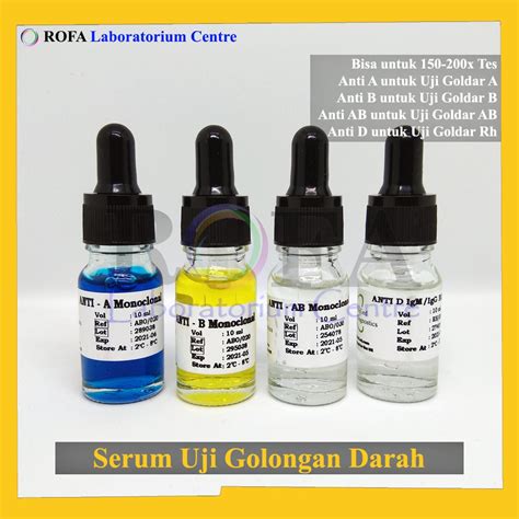 Jual Set Serum Uji Golongan Darah Reagen Pemeriksaan Golongan Darah