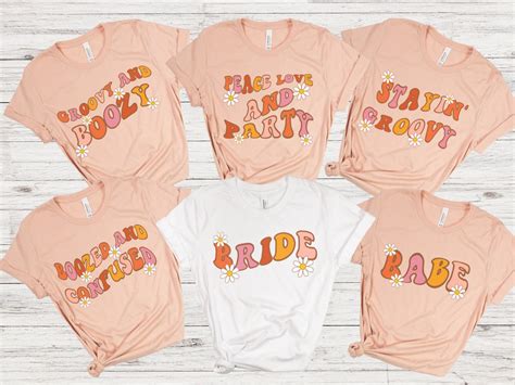 Hippie Bachelorette Party Shirt Hippie Bridal Party Tshirt Groovy And Boozy Tee Bride And