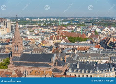 Aerial View Of The Old Town Of Strasbourg France Stock Photo Image