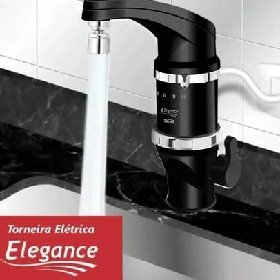 Torneira Elétrica de Bancada Fame 4T Elegance Preta 220v Bem vindo à