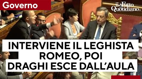 Crisi Di Governo Draghi Esce Dall Aula Del Senato Dopo L Intervento