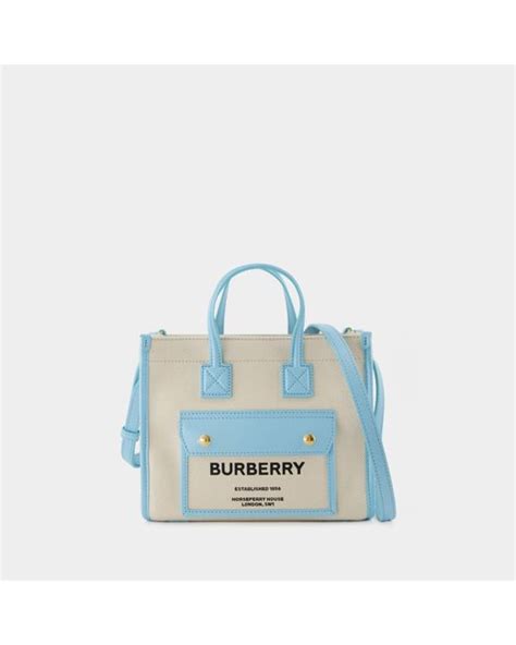 Burberry Freya Tote Bag Cotton Blue Lyst