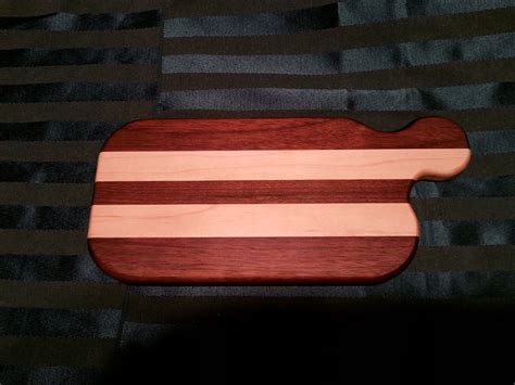 Custom Maple And Walnut Mini Cutting Board With Off Set Handle By The