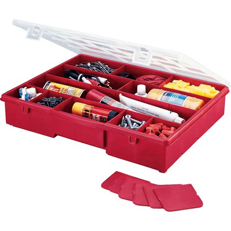 Stack On Multi Compartment Storage Box With Removable Dividers