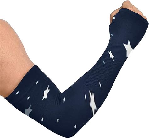 Anti Slip Ice Silk Arm Sleeves Bright Star Blue Dark Night Sky Cooling