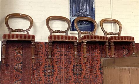 FOUR VICTORIAN BALLOON BACK CHAIRS Southgate Auction Rooms