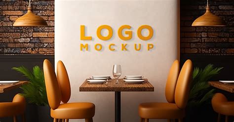 Logo Mockup | Sing Logo Mockup | Luxury Restaurant Mockup | Brick Wall ...