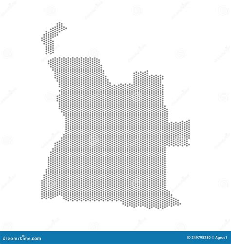 Dotted Angola Map With Blue Version Vector Illustration Cartoondealer