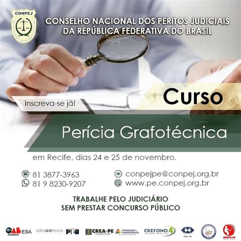 Curso De Per Cia Grafot Cnica Ser Realizado Nos Dias E De