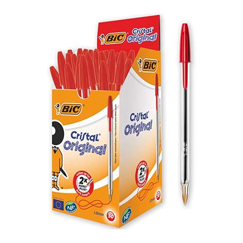 Boite De 50 Stylos Bille BIC Rouges Pointe Moyenne Chez