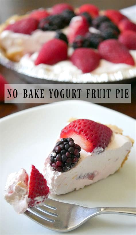 No-Bake Yogurt Fruit Pie | Recipe | Sugar free yogurt, Desserts, Fruit pie