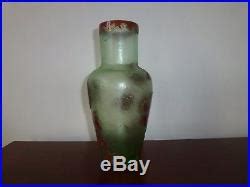 Vase Montjoye Legras Signe Pte De Verre Dégagé Acide Art Nouveau Old