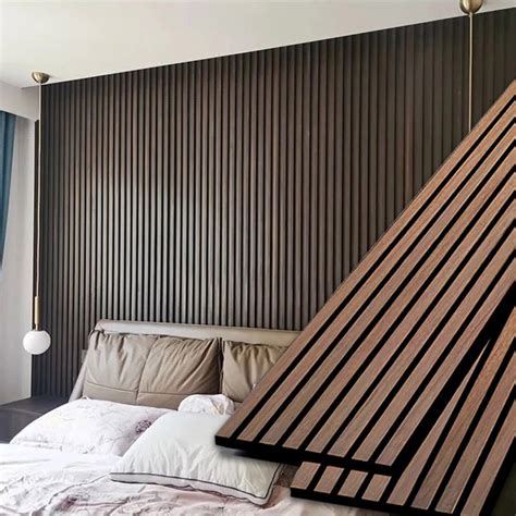 Natural Wooden Acoustic Sound Absorption Deco Slat Mdf Aku Panels