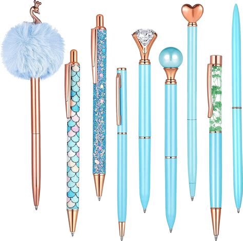 Amazon MELANIE S POWER 9 Pcs Ballpoint Pens Set Metal Crystal