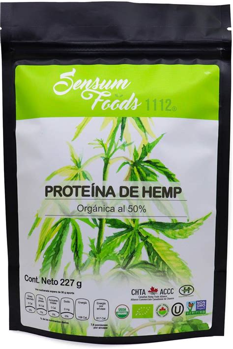 Sensum Foods Proteína De Hemp Orgánica Al 50 227 G Bolsa Negra