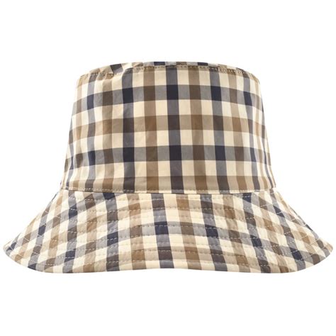 Aquascutum Reversible Bucket Hat Beige Mainline Menswear