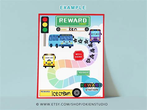 Printable, Bus vehicle reward Chart, Little Bus Taiyo Reward card, School Bus Chores Reward ...