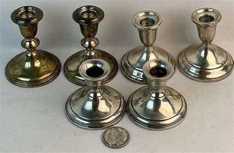 Lot Antique Lot Of Pairs Of Misc Weighted Sterling Silver Signed