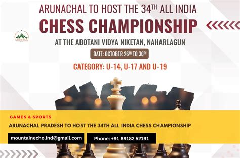 Arunachal Pradesh To Host The 34th All India Chess Championship From