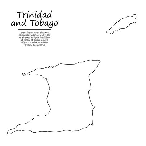 Simple Outline Map Of Trinidad And Tobago Silhouette In Sketch 21806630 Vector Art At Vecteezy