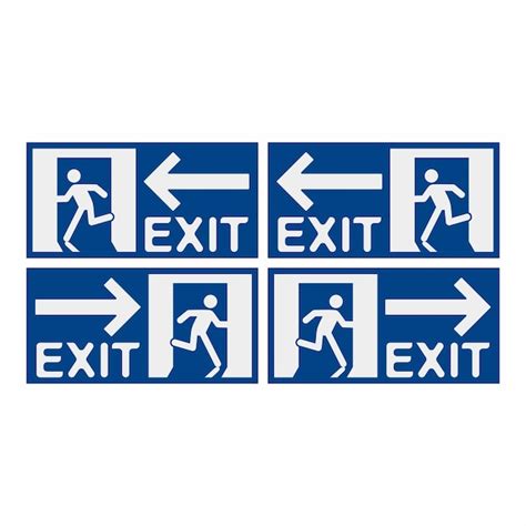 Premium Vector Emergency Exit Sign Set