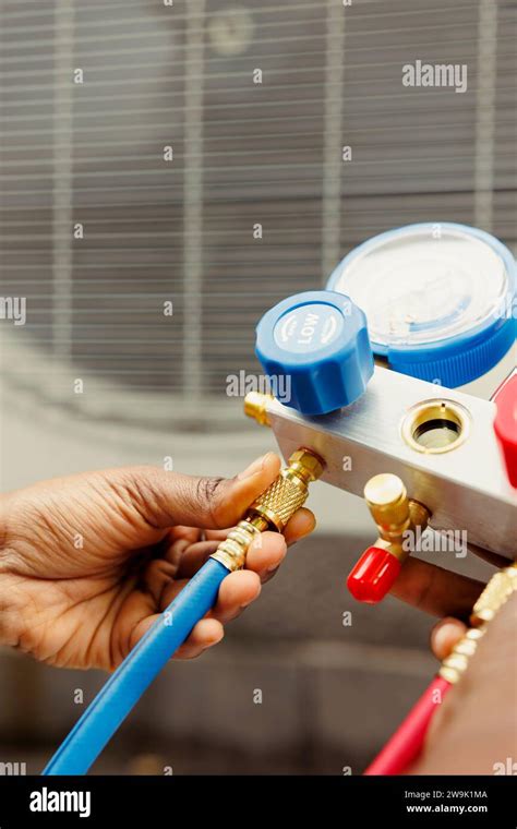 Close Up Of Professional Worker Holding Pressure Indicators Used For