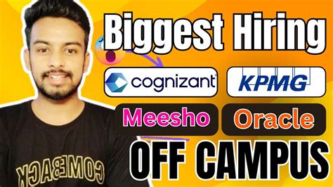 KPMG Cognizant Meesho Oracle Biggest Hiring OFF Campus Drive For