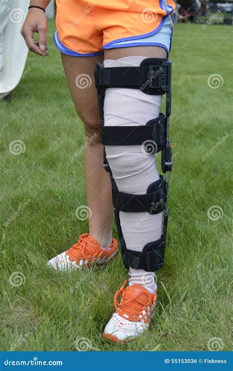 Girl Wearing Leg Brace Stock Photo Image Of Therapy 55153036