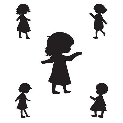 Free vector flat design little girl silhouette 26540720 Vector Art at ...