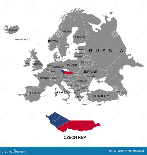 Territorio Del Continente De Europa La República Checa Países Separados